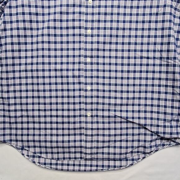 Ralph Lauren Classic Fit Plaid Shirt Blue White Button Down XL Mens - Picture 2 of 10